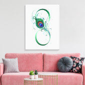 Unendlichkeitssymbol mit Peacock Feather Leinwanddruck (Insitu (Wohnzimmer))