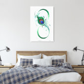 Unendlichkeitssymbol mit Peacock Feather Leinwanddruck (Insitu (Schlafzimmer))