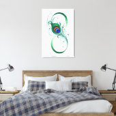 Unendlichkeitssymbol mit Peacock Feather Leinwanddruck (Insitu (Schlafzimmer))
