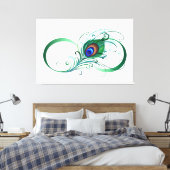Unendlichkeitssymbol mit Peacock Feather Leinwanddruck (Insitu (Schlafzimmer))