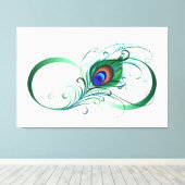 Unendlichkeitssymbol mit Peacock Feather Leinwanddruck (Insitu (Holzboden))