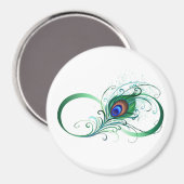 Unendlichkeitssymbol mit Peacock Feather Magnet (Vorderseite/Rückseite)