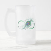 Unendlichkeitssymbol mit Peacock Feather Mattglas Bierglas (Links)