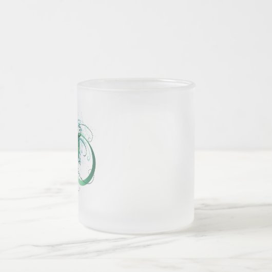 Unendlichkeitssymbol mit Peacock Feather Mattglastasse (Mittel)