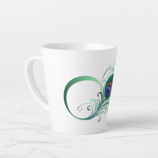 Unendlichkeitssymbol mit Peacock Feather Milchtasse (Linke Ecke)