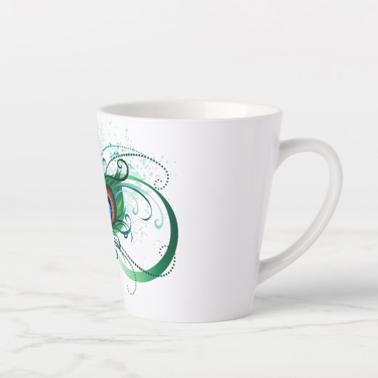 Unendlichkeitssymbol mit Peacock Feather Milchtasse (Rechts)