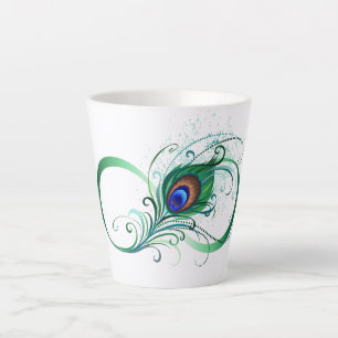 Unendlichkeitssymbol mit Peacock Feather Milchtasse
