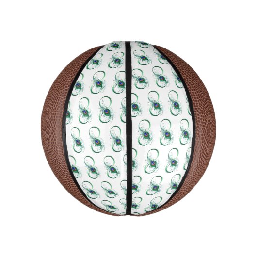 Unendlichkeitssymbol mit Peacock Feather Mini Basketball (Vertikal)