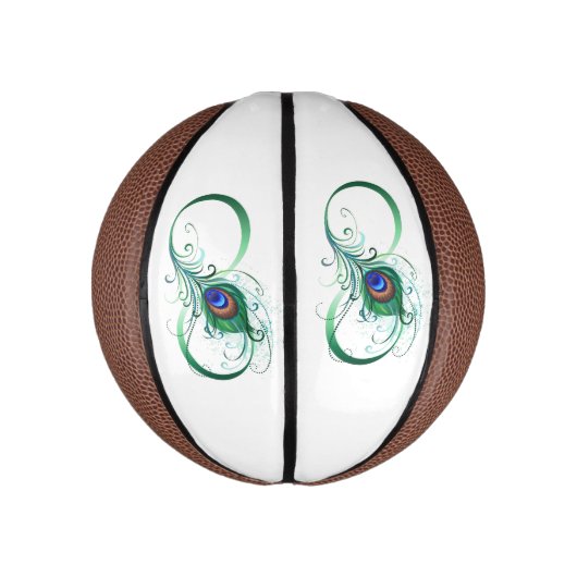 Unendlichkeitssymbol mit Peacock Feather Mini Basketball (Vertikal)
