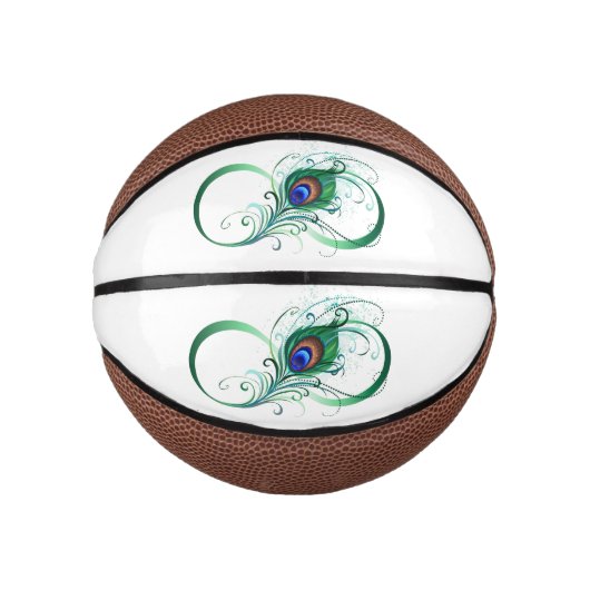 Unendlichkeitssymbol mit Peacock Feather Mini Basketball (Vorderseite)
