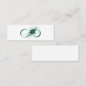 Unendlichkeitssymbol mit Peacock Feather Mini Visitenkarte (Vorne/Hinten)