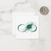 Unendlichkeitssymbol mit Peacock Feather Mitteilungskarte (Vorderseite/Rückseite Beispiel)