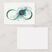 Unendlichkeitssymbol mit Peacock Feather Mitteilungskarte (Vorne/Hinten)