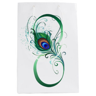 Unendlichkeitssymbol mit Peacock Feather Mittlere Geschenktüte