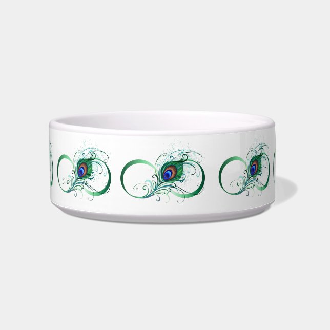 Unendlichkeitssymbol mit Peacock Feather Napf (Vorderseite)