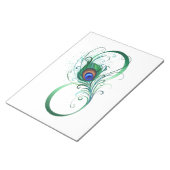 Unendlichkeitssymbol mit Peacock Feather Notizblock (angewinkelt)