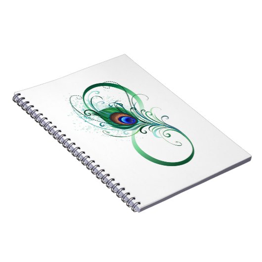 Unendlichkeitssymbol mit Peacock Feather Notizblock (Rechte Seite)