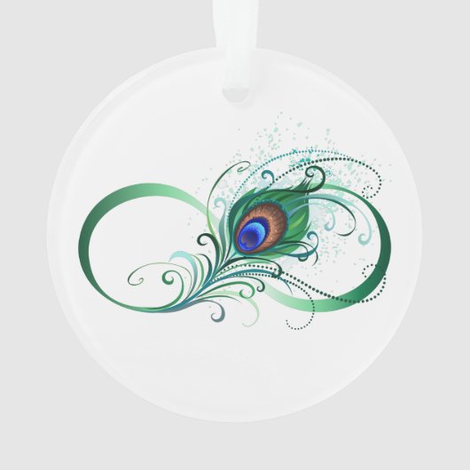 Unendlichkeitssymbol mit Peacock Feather Ornament (Rückseite)