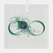 Unendlichkeitssymbol mit Peacock Feather Ornament Aus Glas (Rückseite)