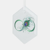 Unendlichkeitssymbol mit Peacock Feather Ornament Aus Glas (Vorderseite Links)