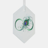 Unendlichkeitssymbol mit Peacock Feather Ornament Aus Glas (Vorderseite Rechts)