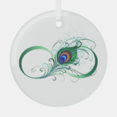 Unendlichkeitssymbol mit Peacock Feather Ornament Aus Glas (Vorderseite)