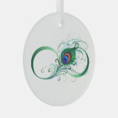 Unendlichkeitssymbol mit Peacock Feather Ornament Aus Glas (Vorderseite Rechts)