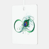Unendlichkeitssymbol mit Peacock Feather Ornament Aus Metall (Vorderseite links)