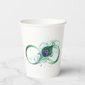 Unendlichkeitssymbol mit Peacock Feather Pappbecher (Rückseite)