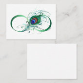 Unendlichkeitssymbol mit Peacock Feather Platzkarte (Vorne/Hinten)