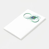 Unendlichkeitssymbol mit Peacock Feather Post-it Klebezettel (angewinkelt)