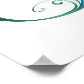 Unendlichkeitssymbol mit Peacock Feather Poster (Ecke)