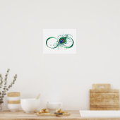 Unendlichkeitssymbol mit Peacock Feather Poster (Küche)