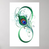 Unendlichkeitssymbol mit Peacock Feather Poster (Vorne)