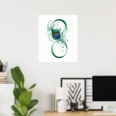 Unendlichkeitssymbol mit Peacock Feather Poster (Heimbüro)