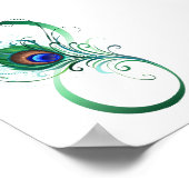 Unendlichkeitssymbol mit Peacock Feather Poster (Ecke)