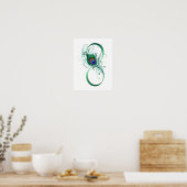 Unendlichkeitssymbol mit Peacock Feather Poster (Küche)