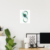 Unendlichkeitssymbol mit Peacock Feather Poster (Heimbüro)