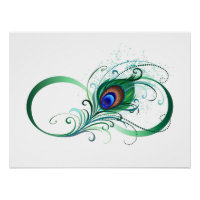 Unendlichkeitssymbol mit Peacock Feather