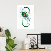 Unendlichkeitssymbol mit Peacock Feather Poster (Heimbüro)
