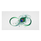 Unendlichkeitssymbol mit Peacock Feather Poster (Vorderseite)