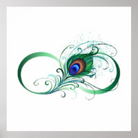 Unendlichkeitssymbol mit Peacock Feather
