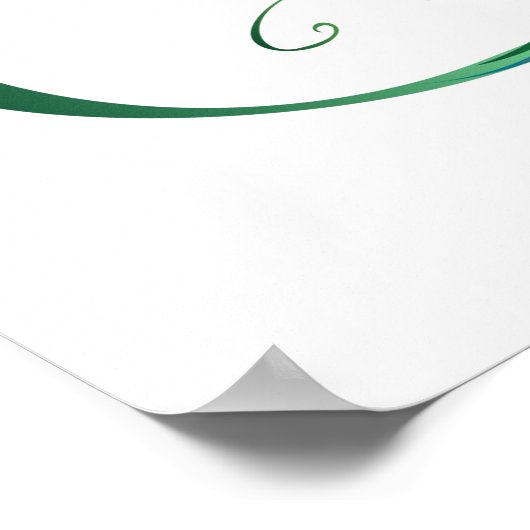 Unendlichkeitssymbol mit Peacock Feather Poster (Ecke)