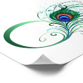 Unendlichkeitssymbol mit Peacock Feather Poster (Ecke)
