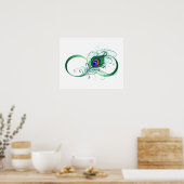 Unendlichkeitssymbol mit Peacock Feather Poster (Küche)