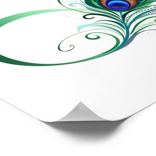 Unendlichkeitssymbol mit Peacock Feather Poster (Ecke)