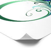 Unendlichkeitssymbol mit Peacock Feather Poster (Ecke)