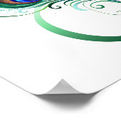 Unendlichkeitssymbol mit Peacock Feather Poster (Ecke)