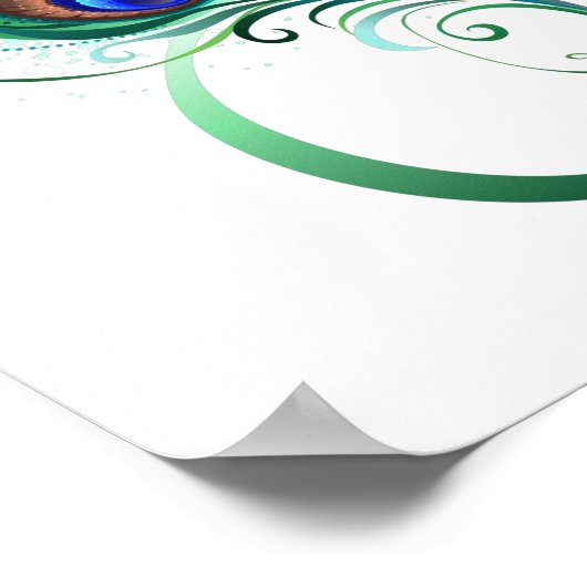 Unendlichkeitssymbol mit Peacock Feather Poster (Ecke)