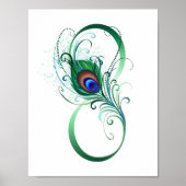 Unendlichkeitssymbol mit Peacock Feather Poster (Vorne)